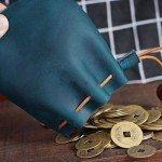 Vintage Leather Drawstring Coin Pouch for Men