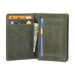 Antiq RFID Blocking Leather Card Wallet - Green