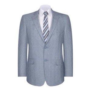 Men's Light Blue Plaid Blazer Sport Coat 46T