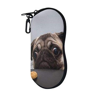 FUSURIRE Lightweight Zipper Eyeglasses Case - Pug Design