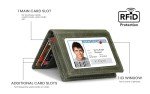 Antiq RFID Blocking Leather Card Wallet - Green