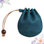 Vintage Leather Drawstring Coin Pouch for Men