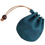 Vintage Leather Drawstring Coin Pouch for Men
