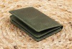 Antiq RFID Blocking Leather Card Wallet - Green