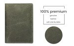 Antiq RFID Blocking Leather Card Wallet - Green