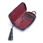 Stylish Black Leather Key Case for Men and Women