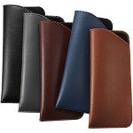 5 Pack Soft Leather Eyeglass Cases for Travel