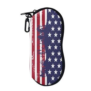 Retro USA Flag Eyeglasses and Sunglasses Case