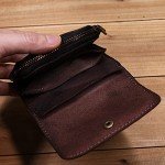 Leather Zipper Coin Purse Wallet for Men