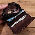 Leather Zipper Coin Purse Wallet for Men