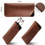 5 Pack Soft Leather Eyeglass Cases for Travel