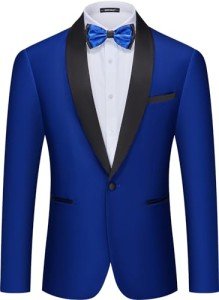 Royal Blue Slim Fit Tuxedo Jacket for Men