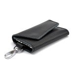 Black Leather Key Case Wallet with 6 Hooks