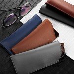 5 Pack Soft Leather Eyeglass Cases for Travel