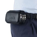 Men's Leather Waist Pack with 3 Pockets