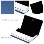 Stainless Steel Leather Business Card Holder for Men