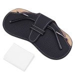 Sleek Leather Sunglasses Case with Cleaning Cloth