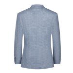 Men's Light Blue Plaid Blazer Sport Coat 46T