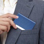 Stainless Steel Leather Business Card Holder for Men