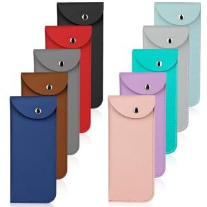 10-Pack Soft Leather Eyeglass Cases for Men