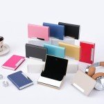 Stainless Steel Leather Business Card Holder for Men