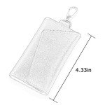 Black Leather Key Case Wallet with 6 Hooks