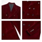 Men's Brown Velvet Double Breasted Blazer Jacket