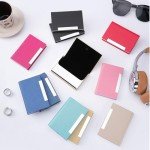 Stainless Steel Leather Business Card Holder for Men
