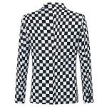 Men's Slim Fit Casual Blazer - Black & White Plaid