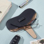 Sleek Leather Sunglasses Case with Cleaning Cloth
