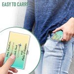 Swooflia Slim Metal Business Card Holder – Green Yellow