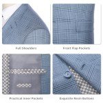 Men's Light Blue Plaid Blazer Sport Coat 46T