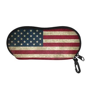 Vintage USA Flag Sunglasses Soft Case with Belt Clip