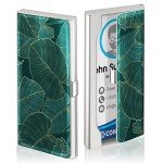 Swooflia Slim Metal Card Holder - Tropical Leaves