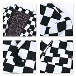 Men's Slim Fit Casual Blazer - Black & White Plaid