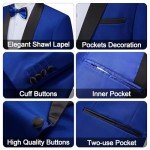 Royal Blue Slim Fit Tuxedo Jacket for Men