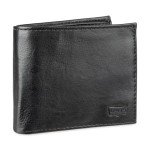 Levi's Men's Slim Leather Wallet - Charcoal Black