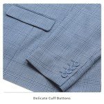 Men's Light Blue Plaid Blazer Sport Coat 46T