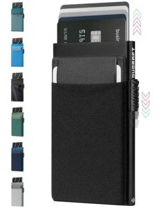 DUGRAFT Slim Aluminum RFID Card Holder Wallet - Black