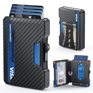 Men's Slim Wallet with Money Clip and RFID Protection