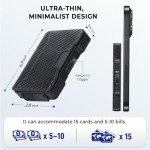 Men's Slim Wallet with Money Clip and RFID Protection