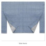 Men's Light Blue Plaid Blazer Sport Coat 46T