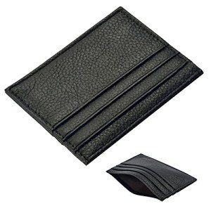 Ultra Slim RFID Blocking Leather Wallet - Black