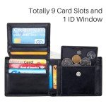 Men's RFID Blocking Slim Leather Wallet with Coin Pocket