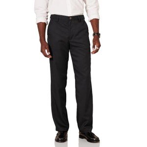 Men's Classic Fit Expandable Waist Dress Pants - Black