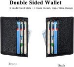 Ultra Slim RFID Blocking Leather Wallet - Black