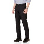 Slim-Fit Flat-Front Dress Pants for Men - Black