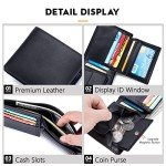 Men's RFID Blocking Slim Leather Wallet with Coin Pocket