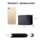 Men's RFID Blocking Slim Leather Wallet with Coin Pocket