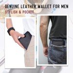 Men's RFID Blocking Slim Leather Wallet with Coin Pocket
